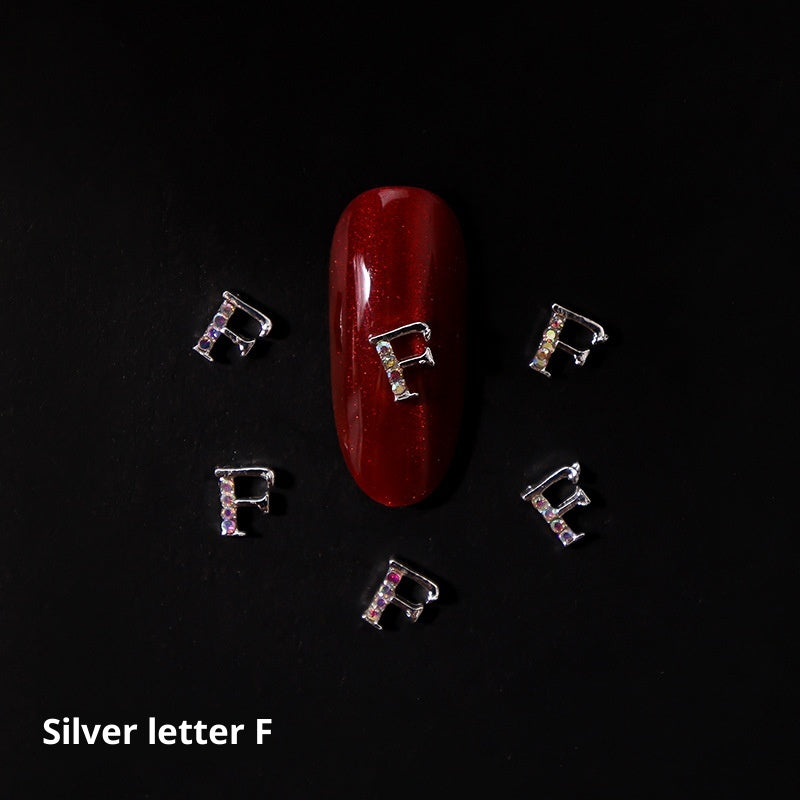 26 Letter Alloy Nail Ornament Nail Crystal