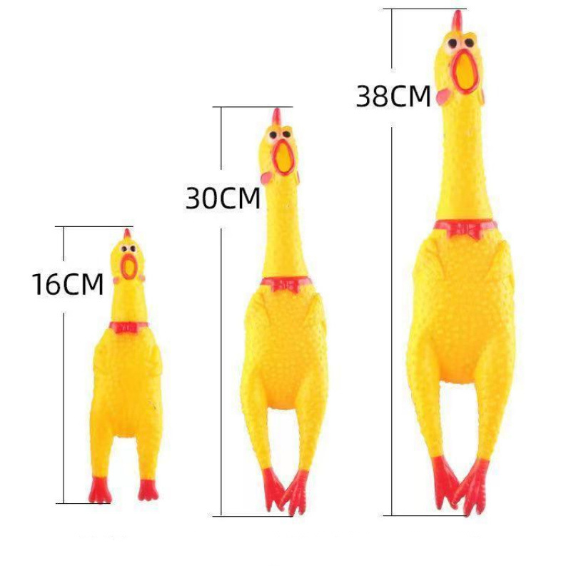 Novo Brinquedo de Borracha para Cão, Galinha Gritadora, Durável e Divertido, Amarelo