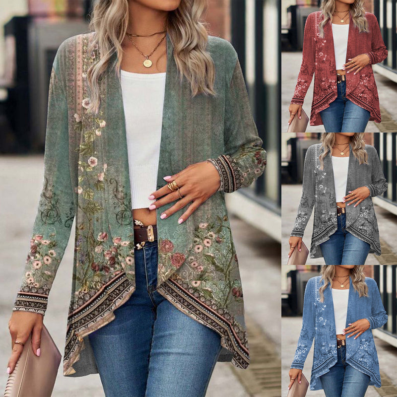 Xale Casaco Curto Cardigã Roupa Exterior Estilo Étnico