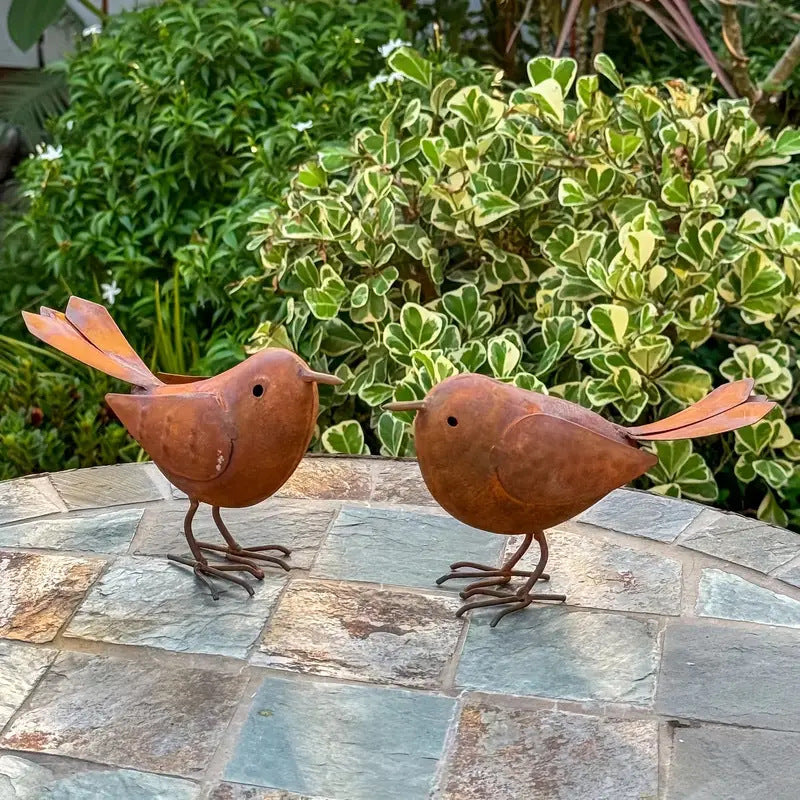 A Pair Of Metal Bird Decorative Ornaments
