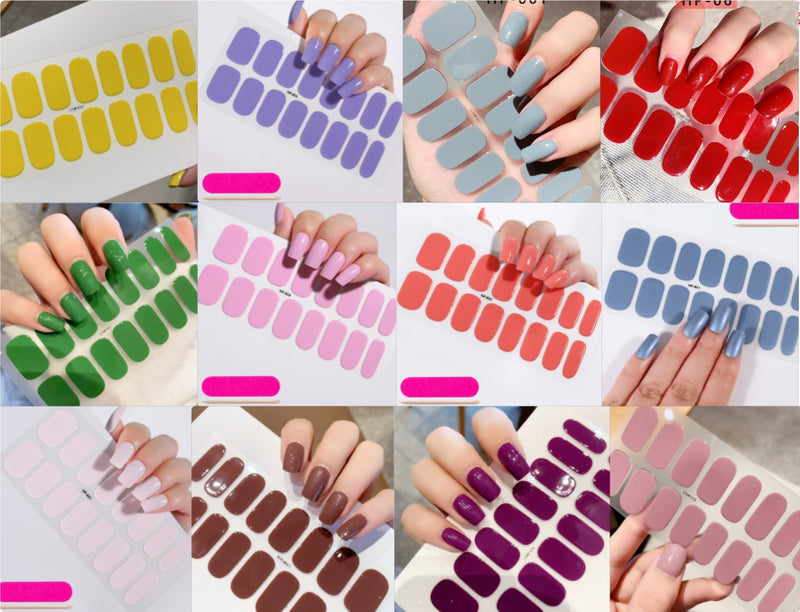 Autocolantes de beleza para unhas, semi-curados, de segunda geração, impermeáveis e duradouros