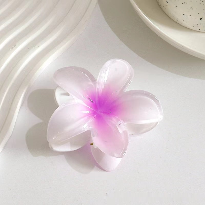 Gancho de Cabelo com Pinça de Ovo e Flor de Bauhinia