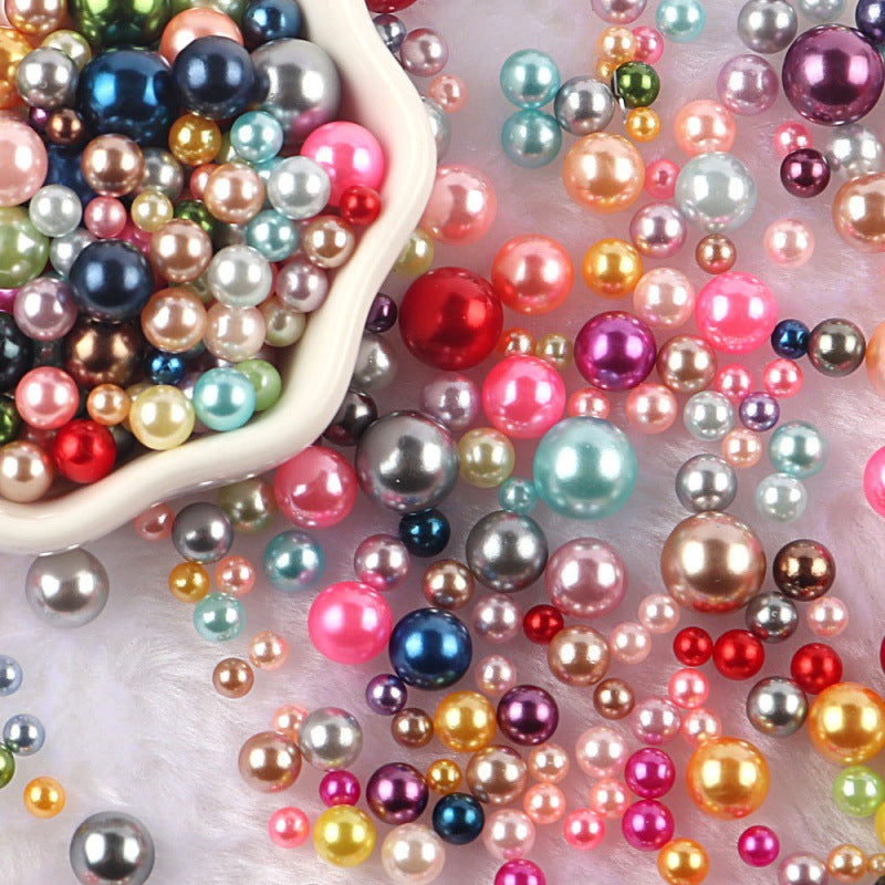 Mixed Size Non-hole Color Plastic Beads DIY Ornament Accessories