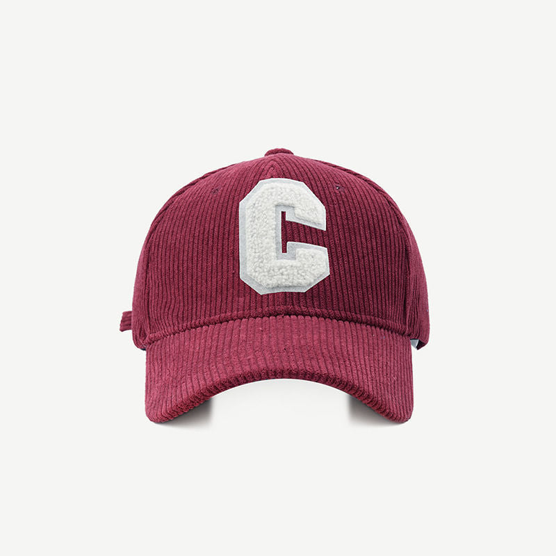 Corduroy Sport C Letter Duck Tongue Hat