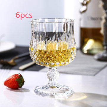 European Retro Embossed Diamond Wine Glass