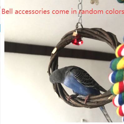 Bird Standing Frame Rattan Ring Chewing Toy Bird Cage