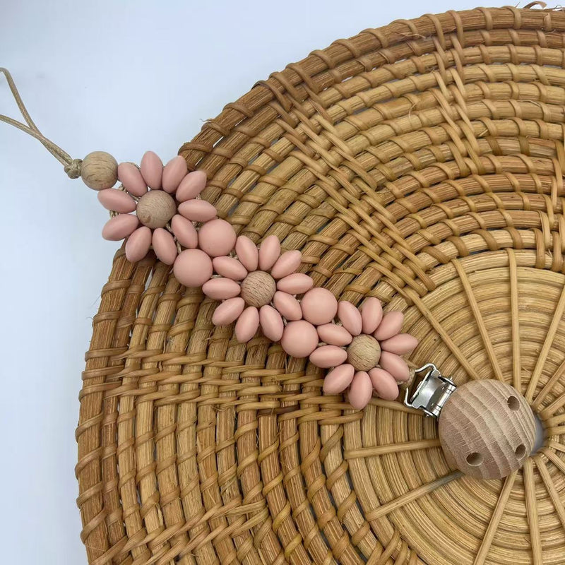 Prendedor de Chupeta em Silicone Baby Flower
