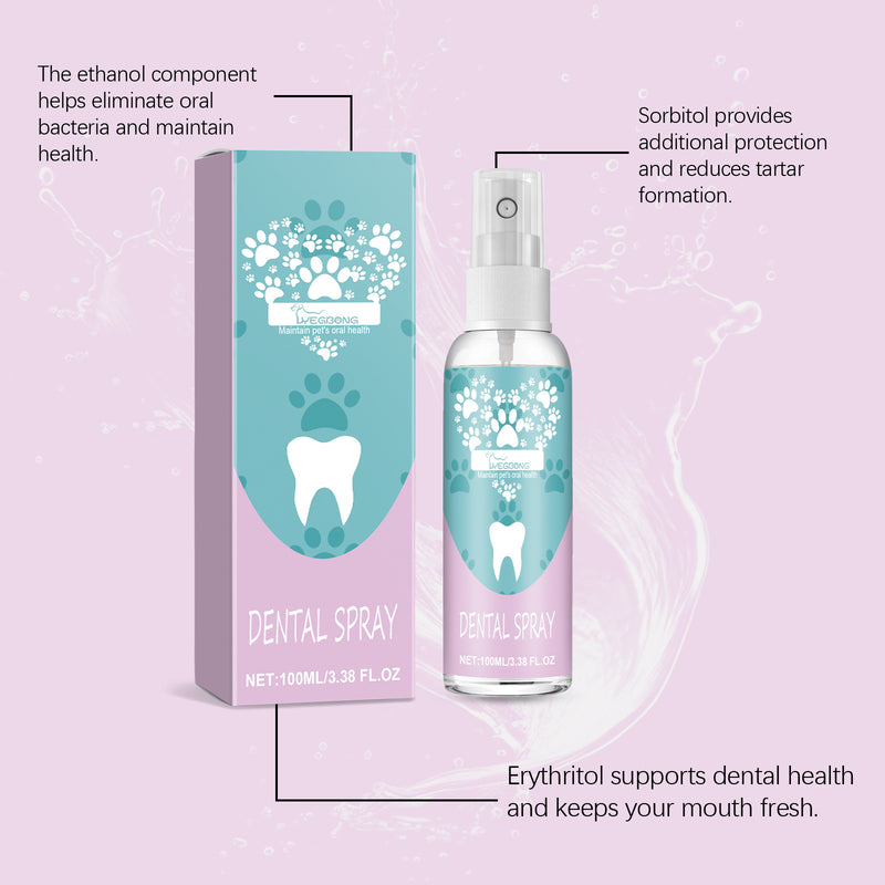 Spray para dentes de animais de estimação para limpar a boca do animal de estimação