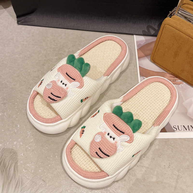 Casual Home All Season Cotton Linen Slippers