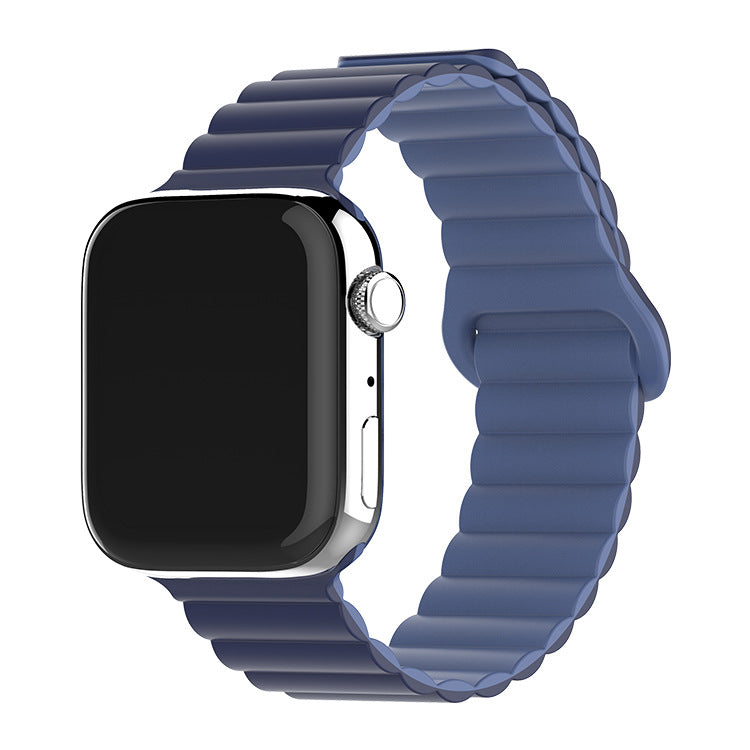 Two-color Silicone Magnetic Back Ring Buckle Watch Band