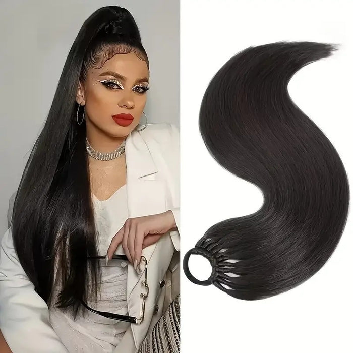 Wig Ponytail 60 Cm Long Straight Synthetic Ponytail Extension Made Of Heat-resistant Fiber
