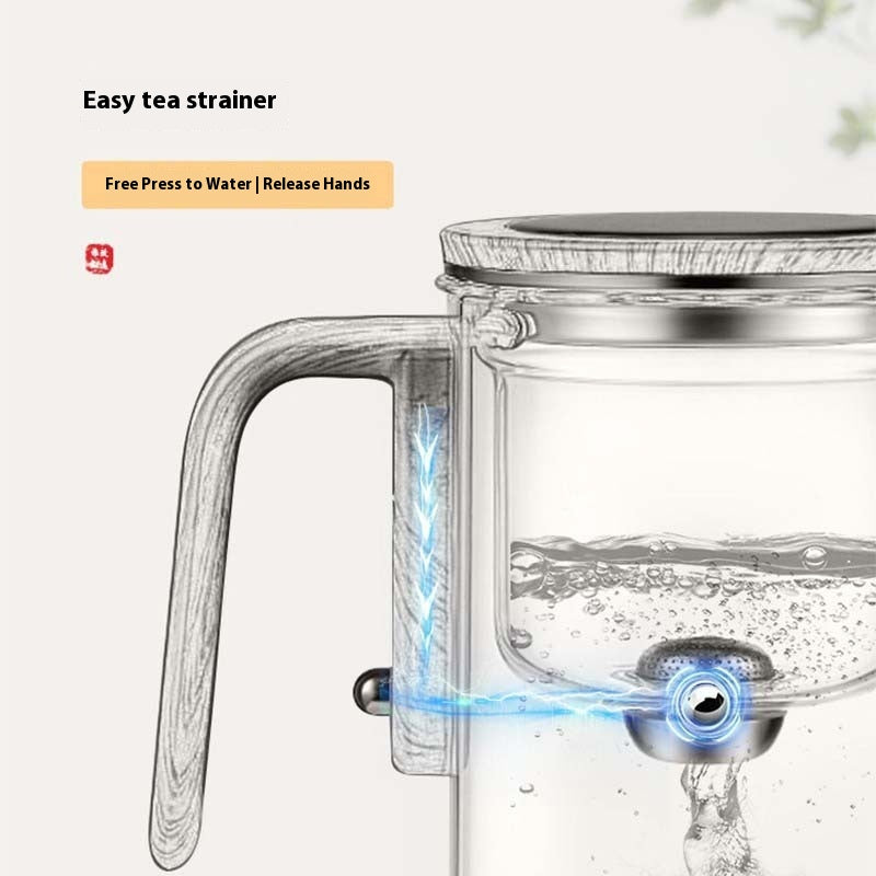 Bule de Chá Elegante em Vidro com Filtro, Separação de Chá e Água, Conjunto de Chá Doméstico
