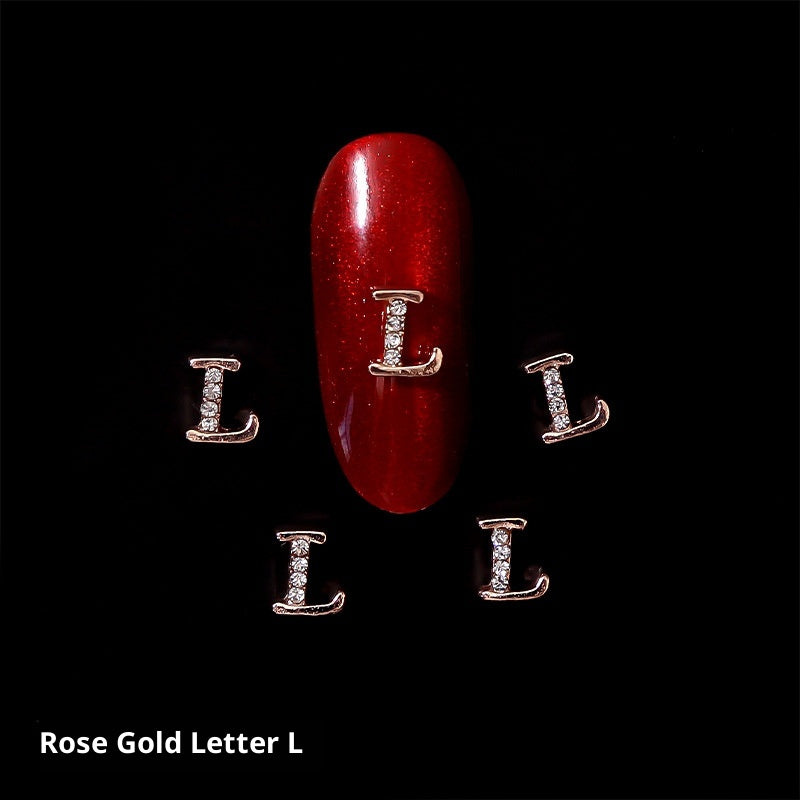 26 Letter Alloy Nail Ornament Nail Crystal