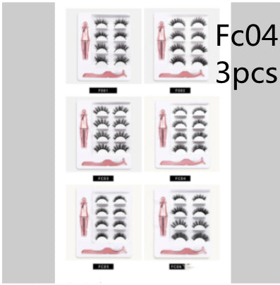 Three pairs of false eyelashes