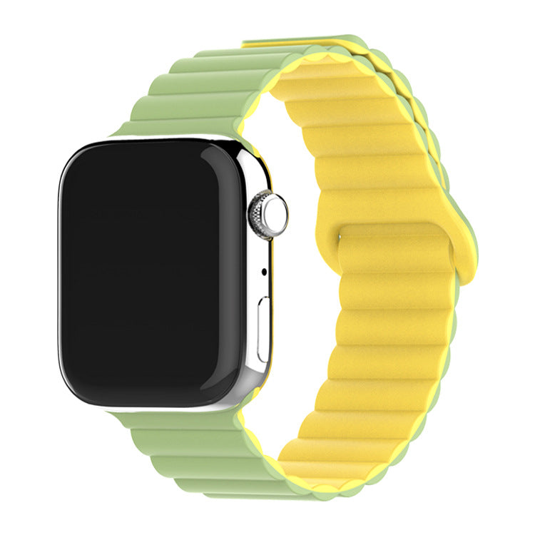 Two-color Silicone Magnetic Back Ring Buckle Watch Band