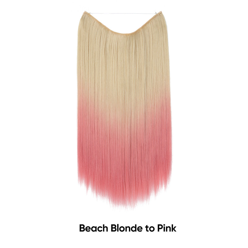Women's One-piece Adjustable Invisible Straight Multi-color Gradient Hair Extension Fishline