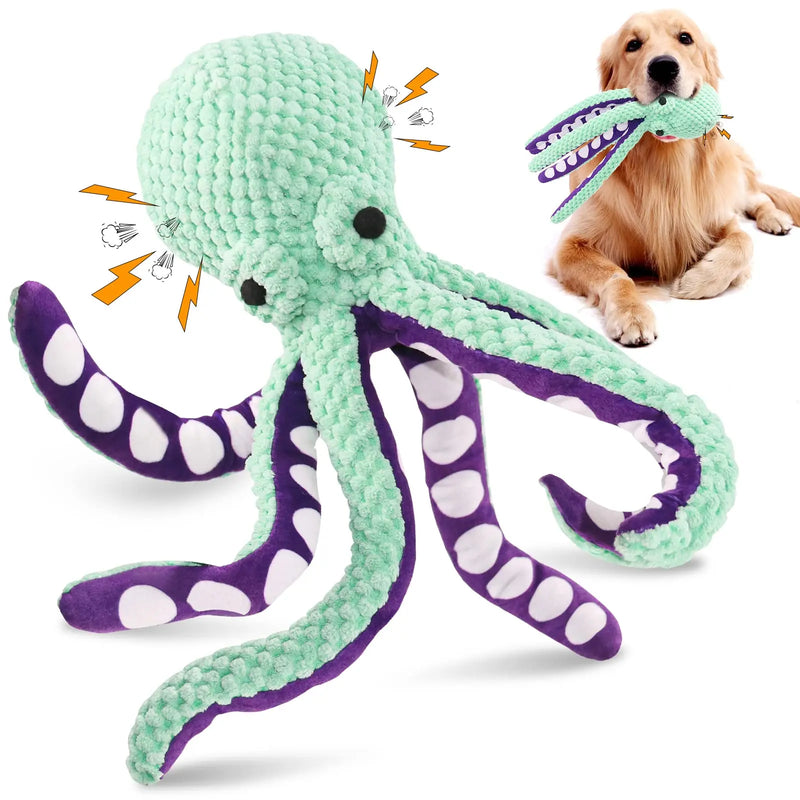 Brinquedo de Peluche para Animais de Estimação Cão Gato Voz Polvo Concha Brinquedo de Puzzle Resistente à Mordida Brinquedo Interativo de Mastigar para Limpeza de Dentes de Cão Artigos para Animais