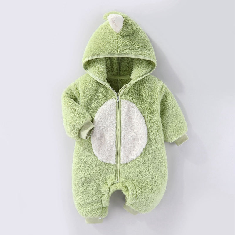 Herbst- und Winterkleidung für Babys: Dicker, warmer Langarm-Strampler mit Fleece-Futter