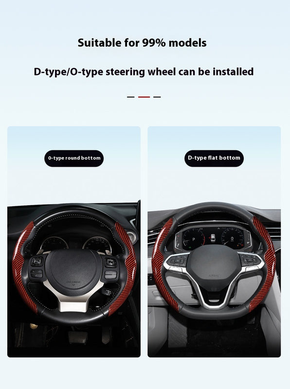 Car Carbon Fiber Pattern Glossy Car Steering Wheel Cover
