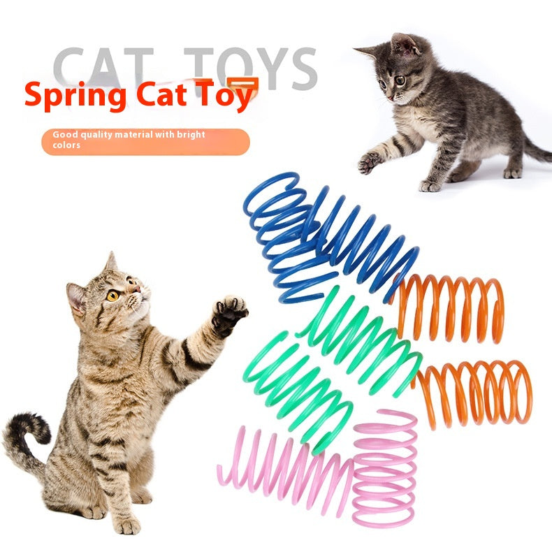 Brinquedo de Mola de Plástico Colorido para Gatos Artigos para Animais de Estimação