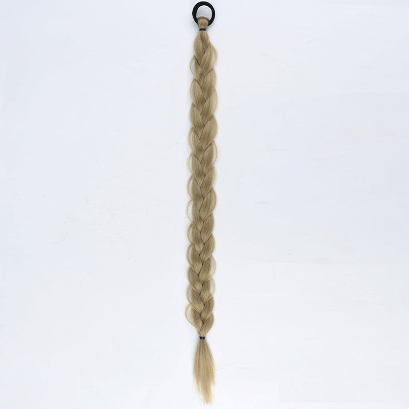 24-Zoll Damen-Flechtzopf Haarring Pferdeschwanz-Streifen Gummiband Pferdeschwanz