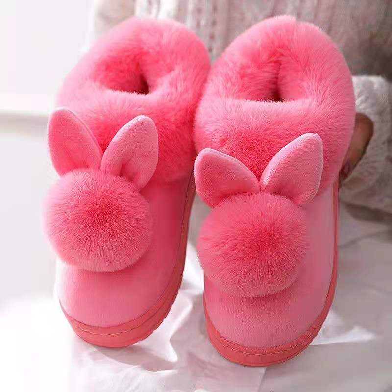 Cute Cotton Slippers With Wrapped Heels