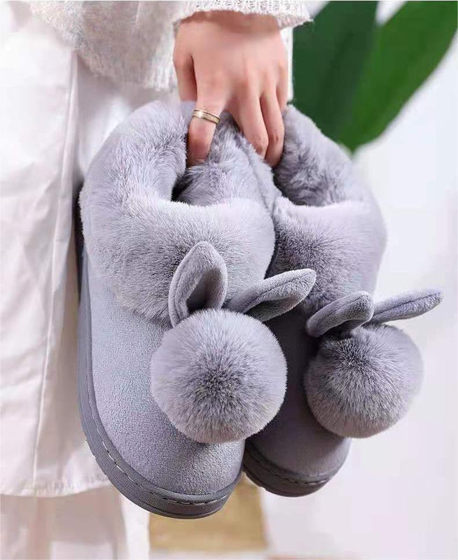 Cute Cotton Slippers With Wrapped Heels