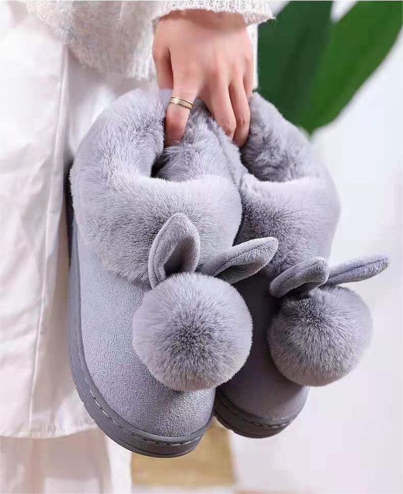 Cute Cotton Slippers With Wrapped Heels