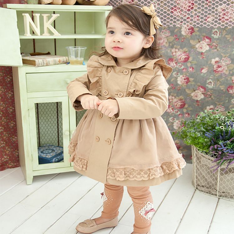 Gabardina Elegante de Primavera/Outono para Rapariga