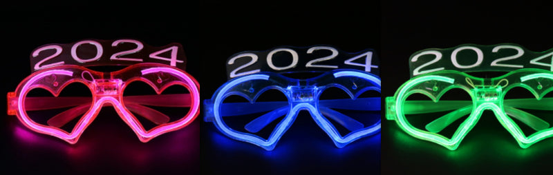 2024LED Cold Light Love Eyes Light Peach Heart Glasses
