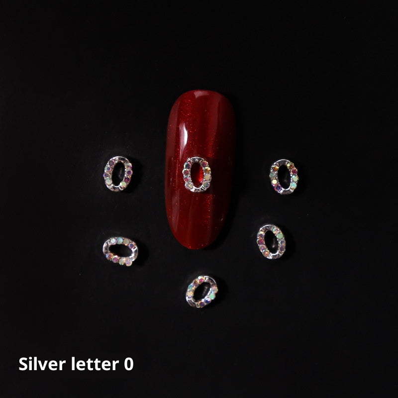 26 Letter Alloy Nail Ornament Nail Crystal