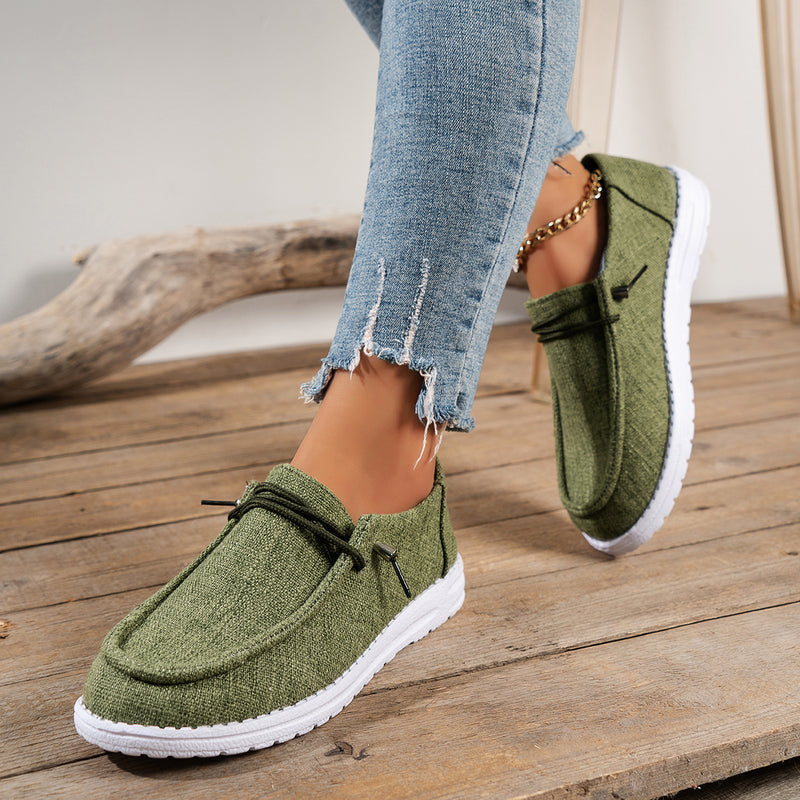 Large Size Canvas Shoes Women's European And American Style Light Buckle
