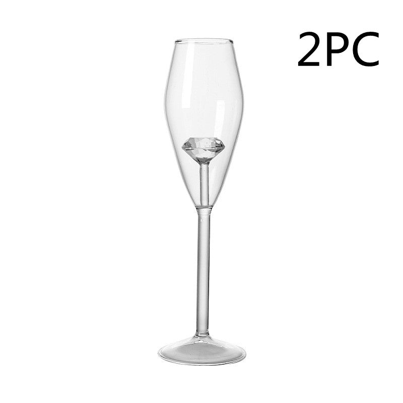 Creative Borosilicate Glass Diamonds Red Wine Glass Champagne Goblet