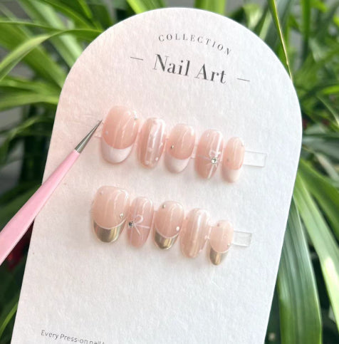 French Cherry Manicure Handmade Detachable Wear Nail