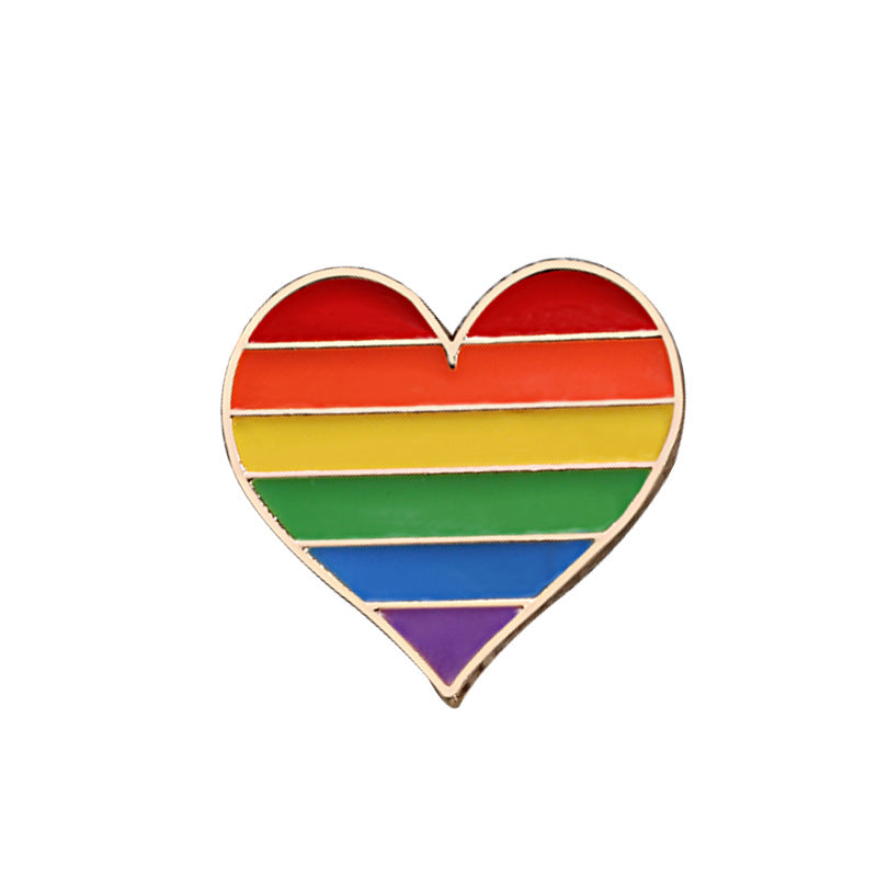 Six-color Rainbow Corsage Metal Badge, Gay Brooch Pin, Coat Accessories, Anti-fade Pin Buckle Jewelry Female