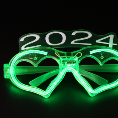 2024LED Cold Light Love Eyes Light Peach Heart Glasses