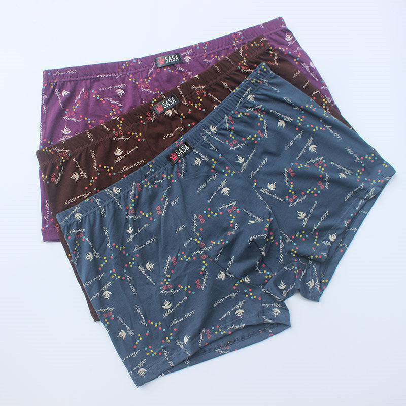 Men's Soil Underpants Cotton 6 Pcs 3 Pcs Boxer Mid Waist