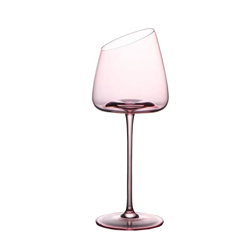 Flamingo Red Wine Oblique Mouth Glass Tall Cup