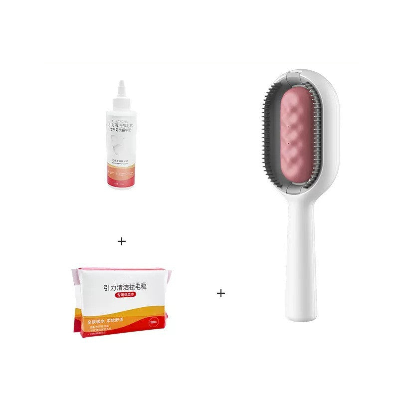Escova de Higienização para Animais de Estimação, Pente de Remoção de Nós para Cães e Gatos, Escova para Remover Pelos Soltos e Pêlo Morto com Depósito, Acessórios de Limpeza para Animais