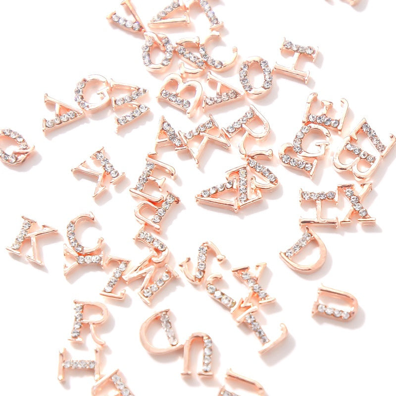 26 Letter Alloy Nail Ornament Nail Crystal
