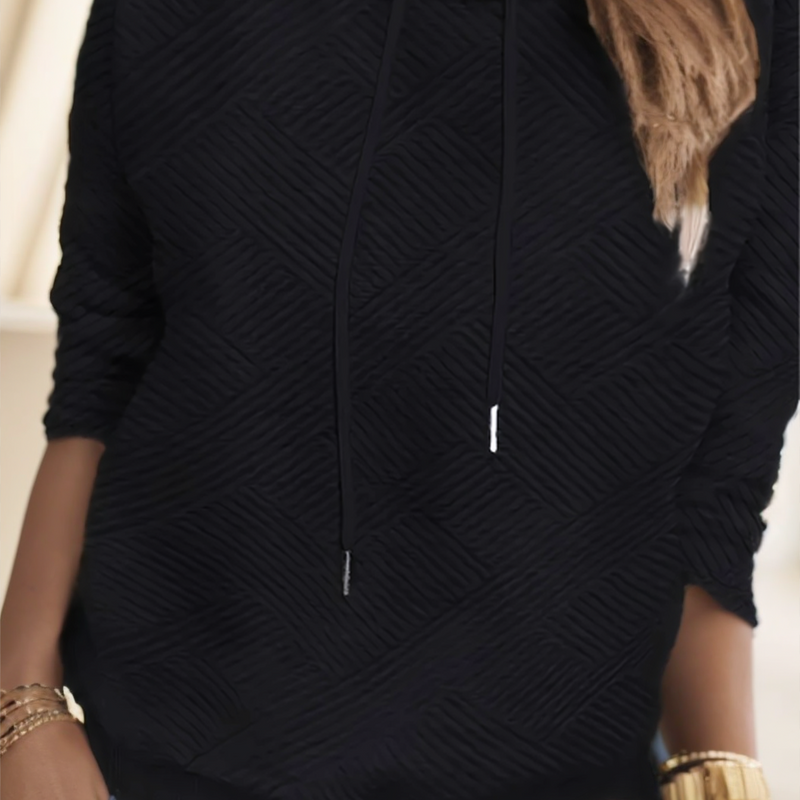 Neck Drawstring Pullover Sweatshirt