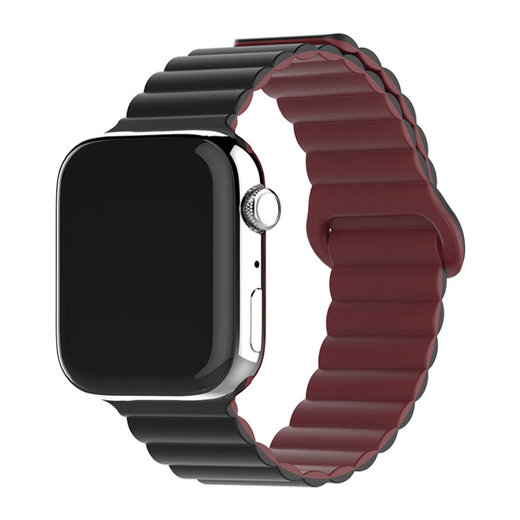 Two-color Silicone Magnetic Back Ring Buckle Watch Band