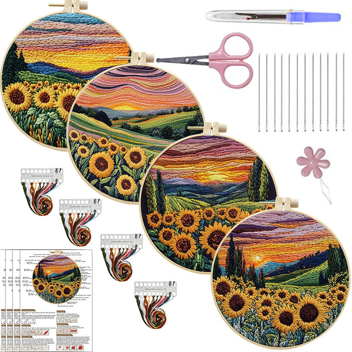 New Embroidery DIY Landscape Handmade Fabric Craft Material Kit