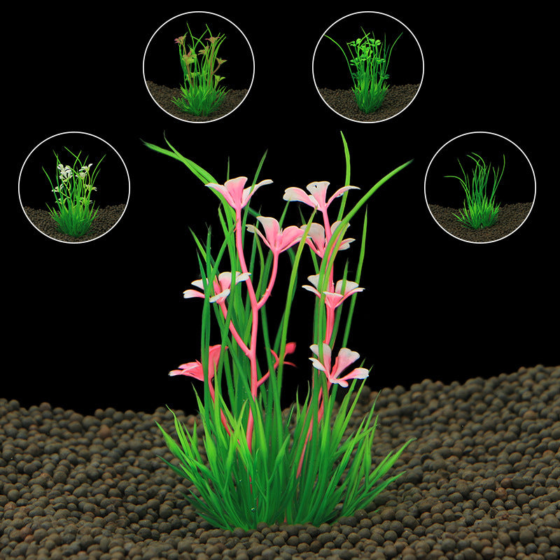 Decoração de tanque de peixes simulação planta de água aquário paisagismo plástico