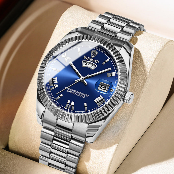 Blue Quartz Watch Couple Business Watch