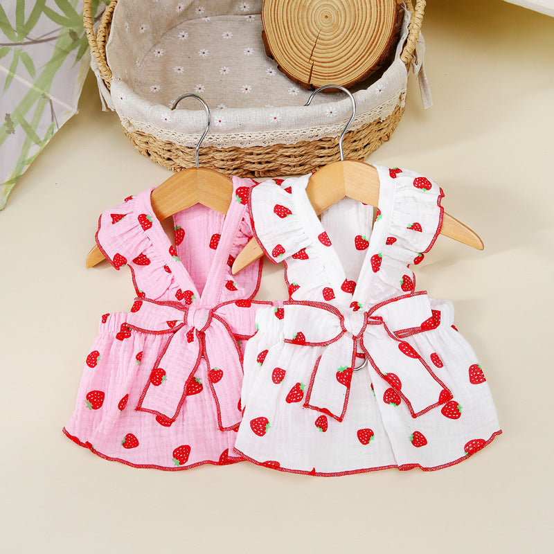Vestido de Princesa Floral para Cão Primavera e Verão