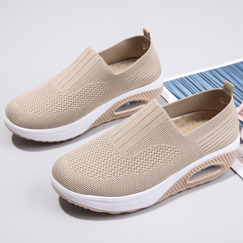 New Women's Leisure Sports Air Cushion Non-slip Flying Woven Women's Shoes