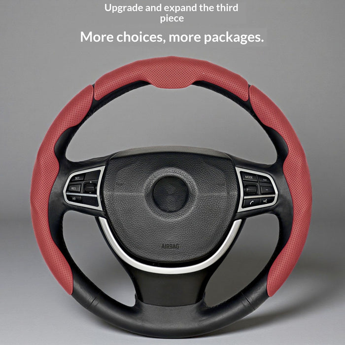 Car Leather Non-Slip Sweat-Absorbent Wear-Resistant Card Holder Car Steering Wheel Cover