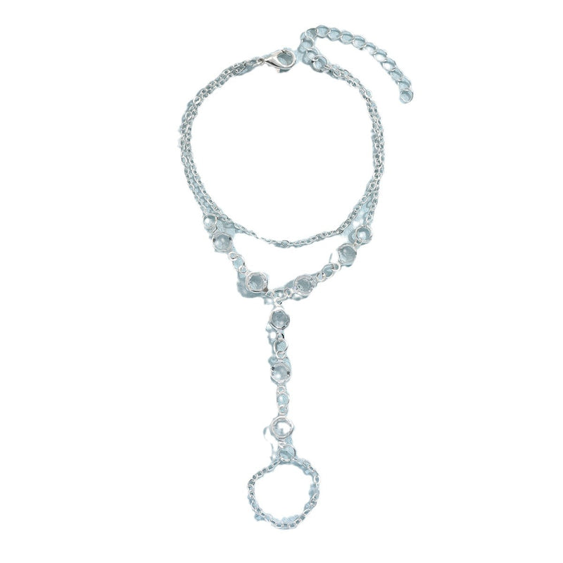 European And American Fashion Minimalist Bracelet Ring Crystal Luxury Mitten-type Bracelet Cross-border Hot Selling Jewelry