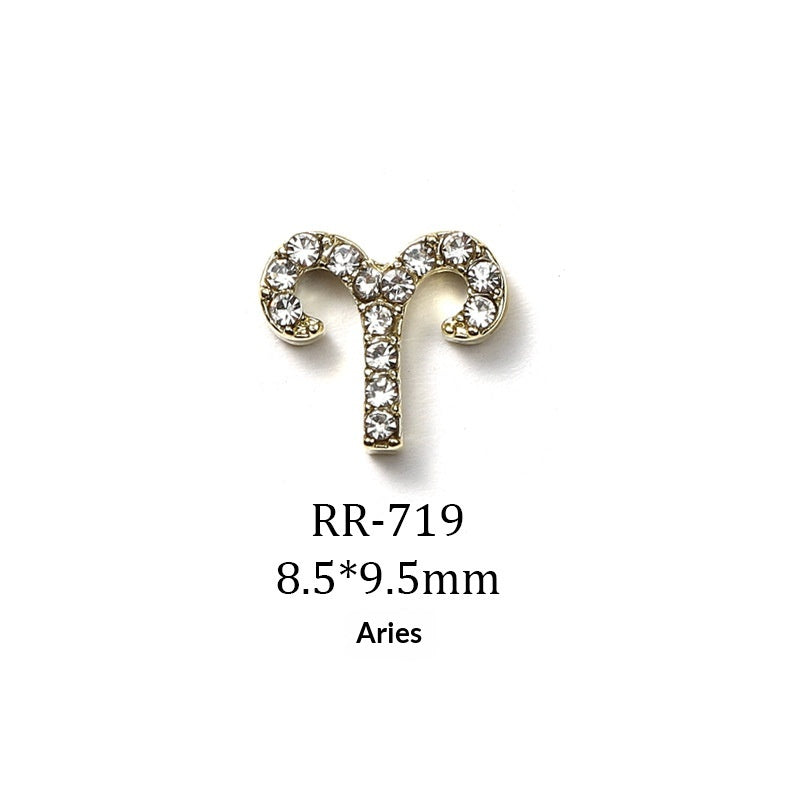 Creative 3D Twelve Zodiac Sign Nail Art Accessories